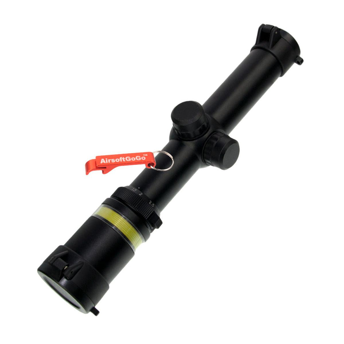 ファイバーオプティックショートスコープ Optical 1.5-6倍 可変ズーム 1.5-6x24 CQB グリーン-AIRSOFT GOGO エアガン・サバゲー用品通販