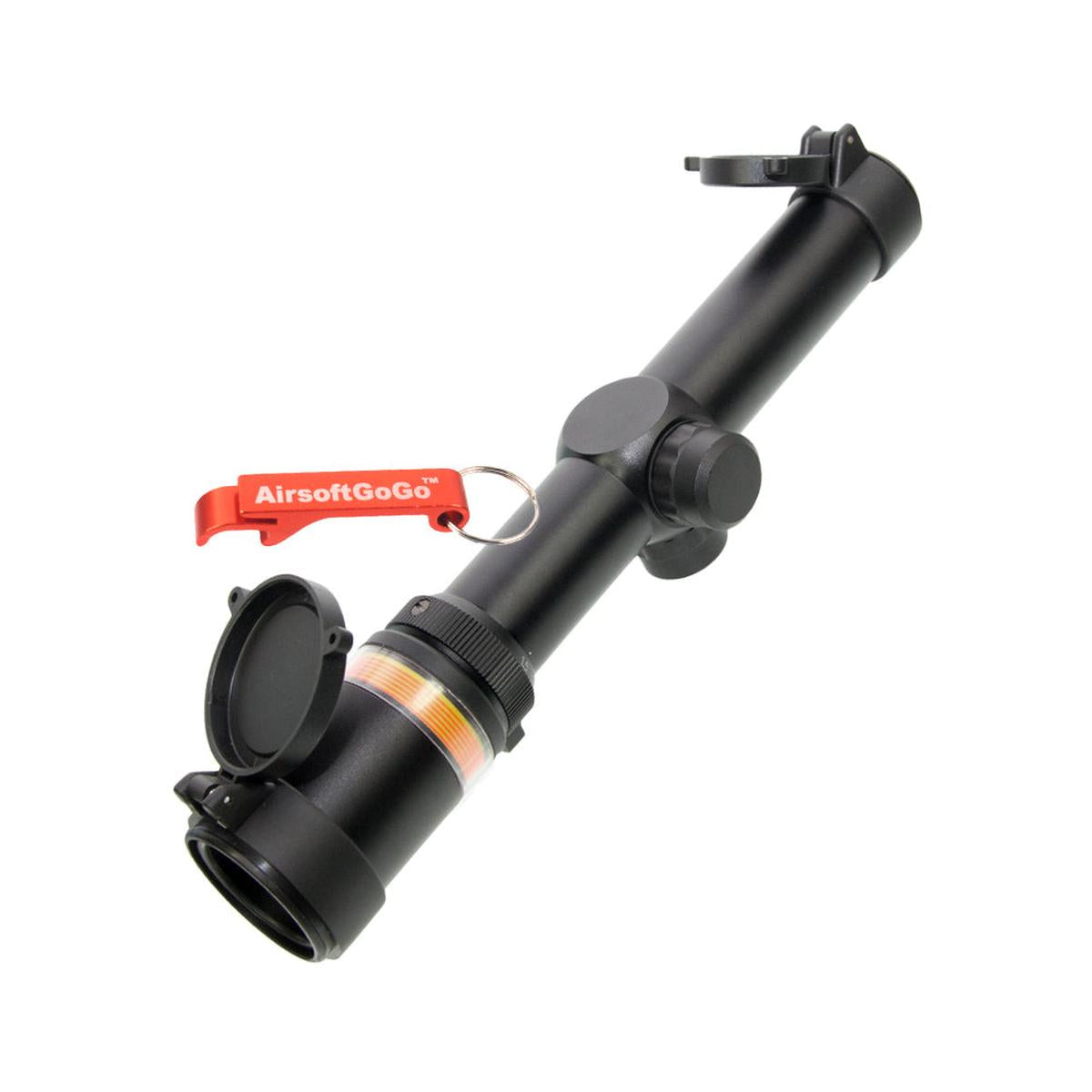 ファイバーオプティックショートスコープ Optical 1.5-6倍 可変ズーム 1.5-6x24 CQB レッド-AIRSOFT GOGO エアガン・サバゲー用品通販