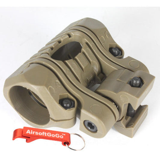 フラッシュライトやレーザー等用Element製20mmのRIS側レールマウント（1インチ用、25mm口径）-AIRSOFT GOGO エアガン・サバゲー用品通販