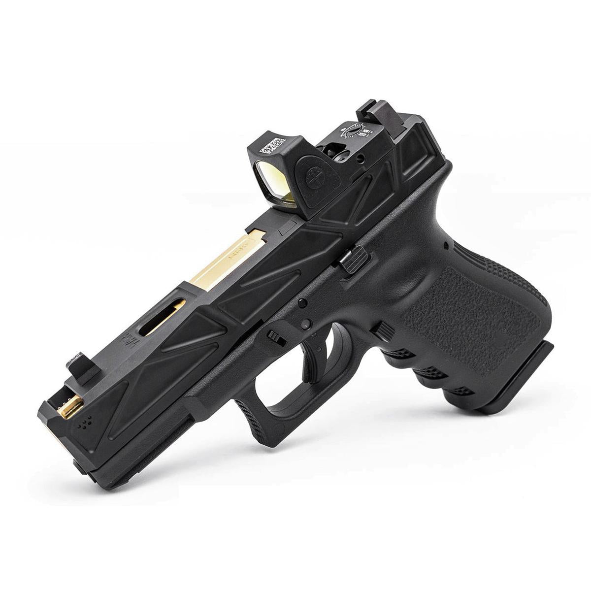 JDG WAR アフターバーナーRMRスライドセット 東京マルイG19 Gen 3 ガスブローバックGBB専用（ライセンスby WAR）（ブラックスライド/ローズゴールドバレル）-AIRSOFT GOGO エアガン・サバゲー用品通販