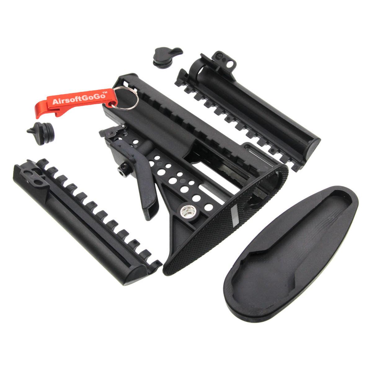 M4 / M16用E&C MODクレーンストック (黒）-AIRSOFT GOGO エアガン・サバゲー用品通販