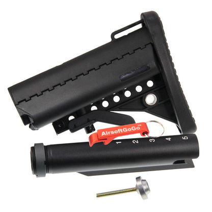 M4 / M16用ストックパイプ ・ MODクレーンストック セット (黒）-AIRSOFT GOGO エアガン・サバゲー用品通販