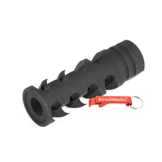 M4・M16・SR25・HK416 電動ガン・ガスブローバックライフル用チールマズルブレーキ フラッシュハイダー (-14mm逆ネジ)-AIRSOFT GOGO エアガン・サバゲー用品通販