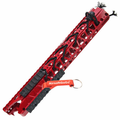 M4・SR・416シリーズ用13.2インチ 赤龍歯 ワイヤーカッターレールシステム (赤)-AIRSOFT GOGO エアガン・サバゲー用品通販
