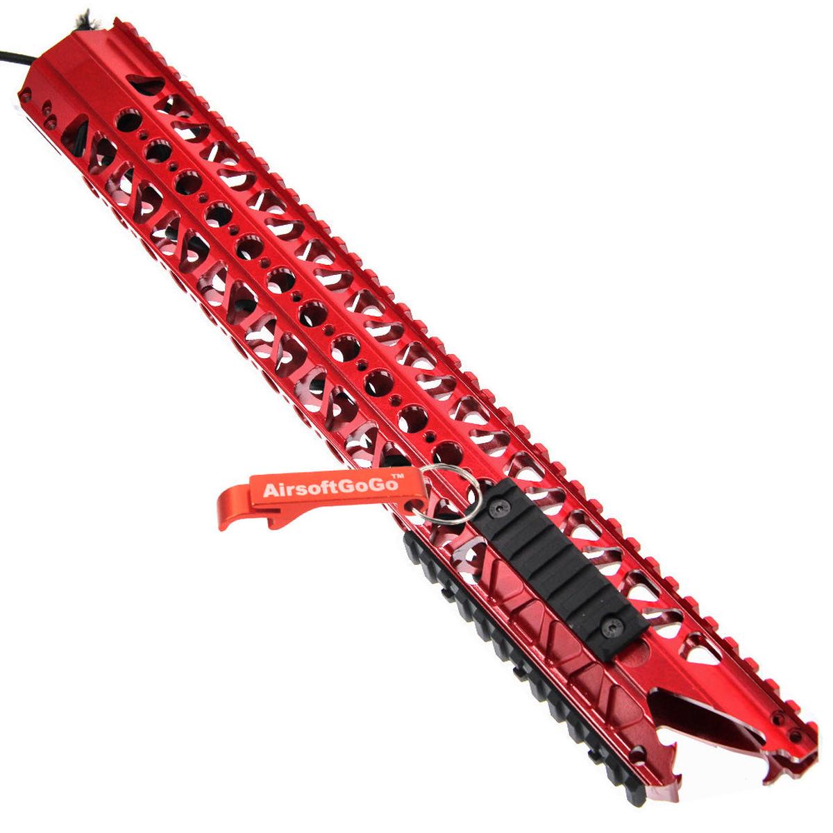 M4・SR・416シリーズ用16インチ 赤龍歯 ワイヤーカッターレールシステム (赤)-AIRSOFT GOGO エアガン・サバゲー用品通販