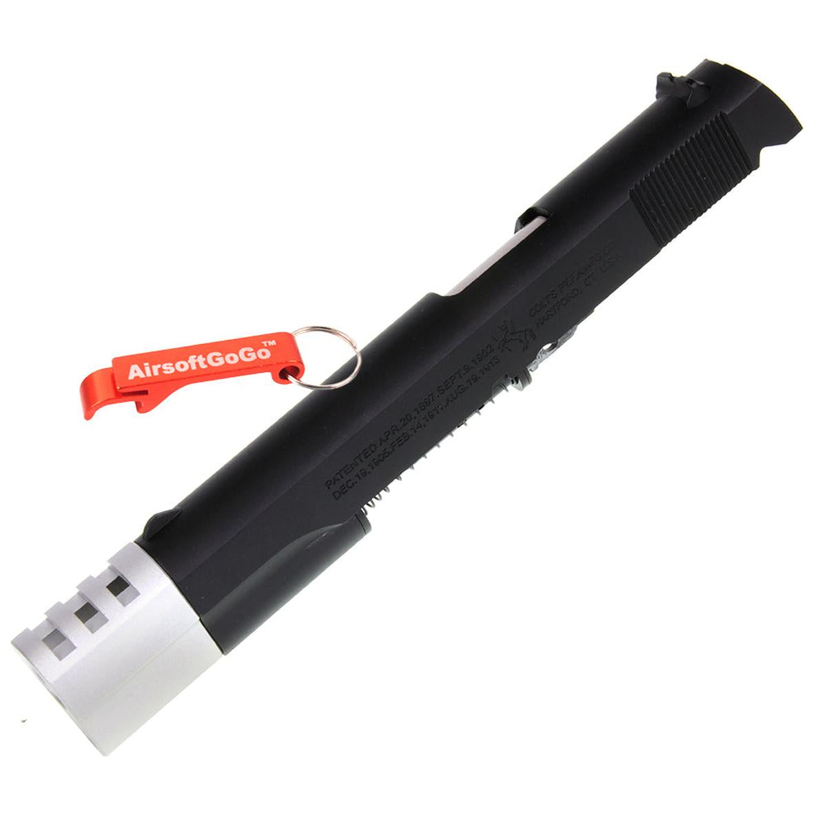 マルイ 1911 GBB 用 スライドセット コンペンセイター付 (ブラック & シルバー)-AIRSOFT GOGO エアガン・サバゲー用品通販