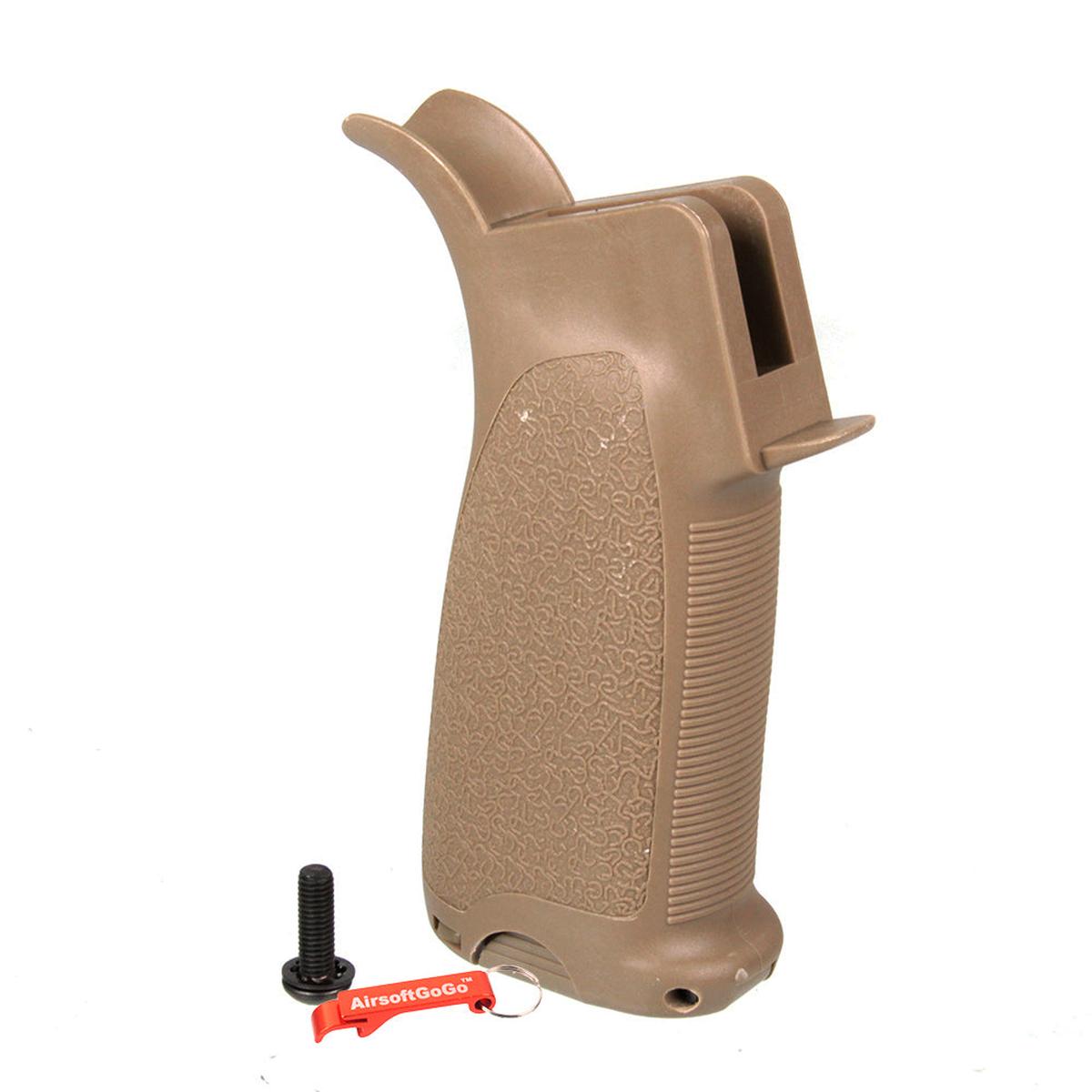 マルイ 電動ガンM4用 BATTLEAXE 狭角タイプ2 グリップ モーターベース付き (ダークアース色)-AIRSOFT GOGO エアガン・サバゲー用品通販