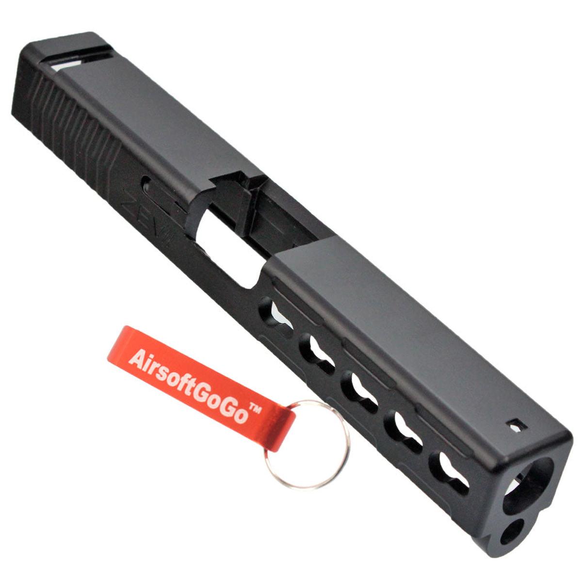 マルイ G17ガスブローバック用カスタムスライドSタイプ (ブラック・銀 バレル)-AIRSOFT GOGO エアガン・サバゲー用品通販