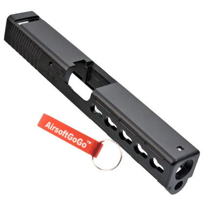 マルイ G17ガスブローバック用カスタムスライドSタイプ (ブラック・銀 バレル)-AIRSOFT GOGO エアガン・サバゲー用品通販