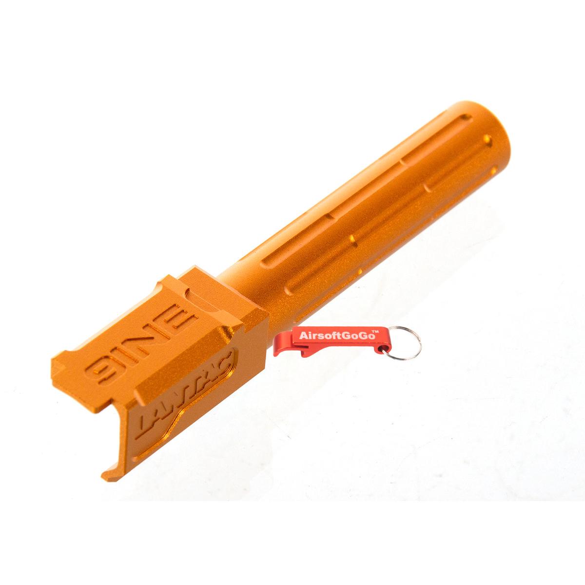 マルイ ガスブローバック G19用 5KU 9INE フルート 14mm逆ネジアウターバレル (ゴールド)-AIRSOFT GOGO エアガン・サバゲー用品通販