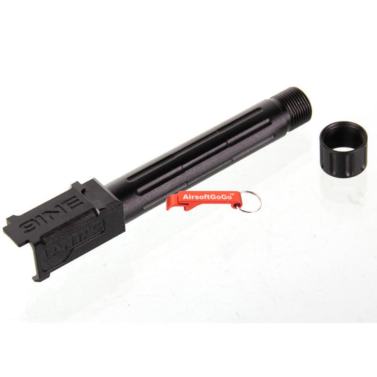 マルイ ガスブローバック G19用 5KU 9INE フルート 14mm逆ネジアウターバレル マズルプロテクター付 (ブラック)-AIRSOFT GOGO エアガン・サバゲー用品通販
