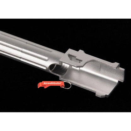 マルイ ガスブローバック G19用 5KU 9INE フルート 14mm逆ネジアウターバレル マズルプロテクター付 (シルバー)-AIRSOFT GOGO エアガン・サバゲー用品通販