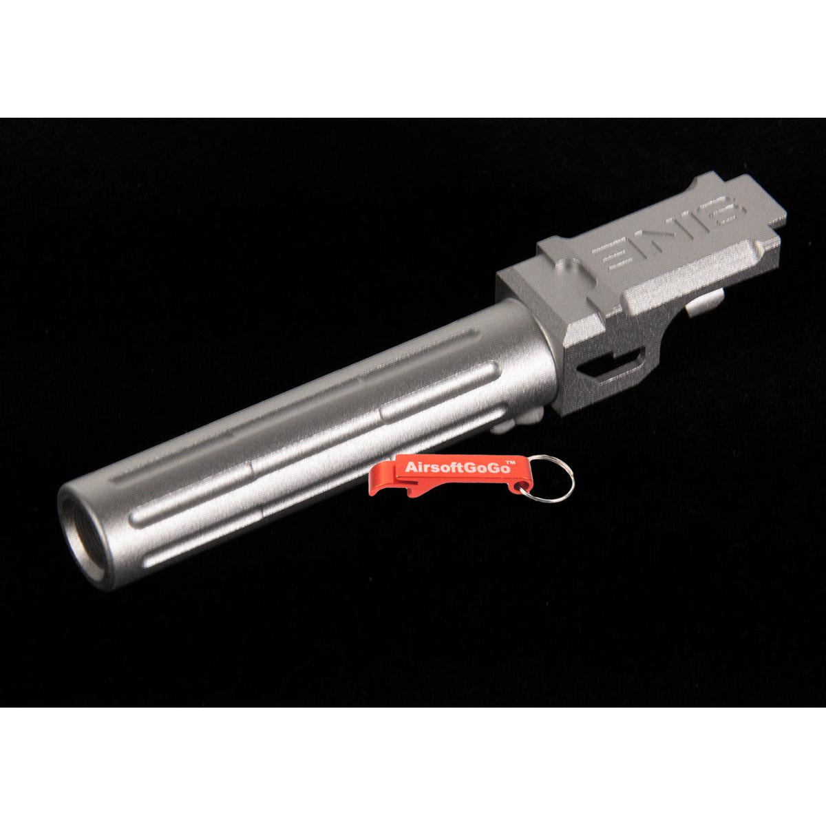 マルイ ガスブローバック G19用 5KU 9INE フルート 14mm逆ネジアウターバレル (シルバー)-AIRSOFT GOGO エアガン・サバゲー用品通販