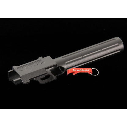 マルイ ガスブローバック G19用 5KU 9INE フルート 14mm逆ネジアウターバレル (シルバー)-AIRSOFT GOGO エアガン・サバゲー用品通販