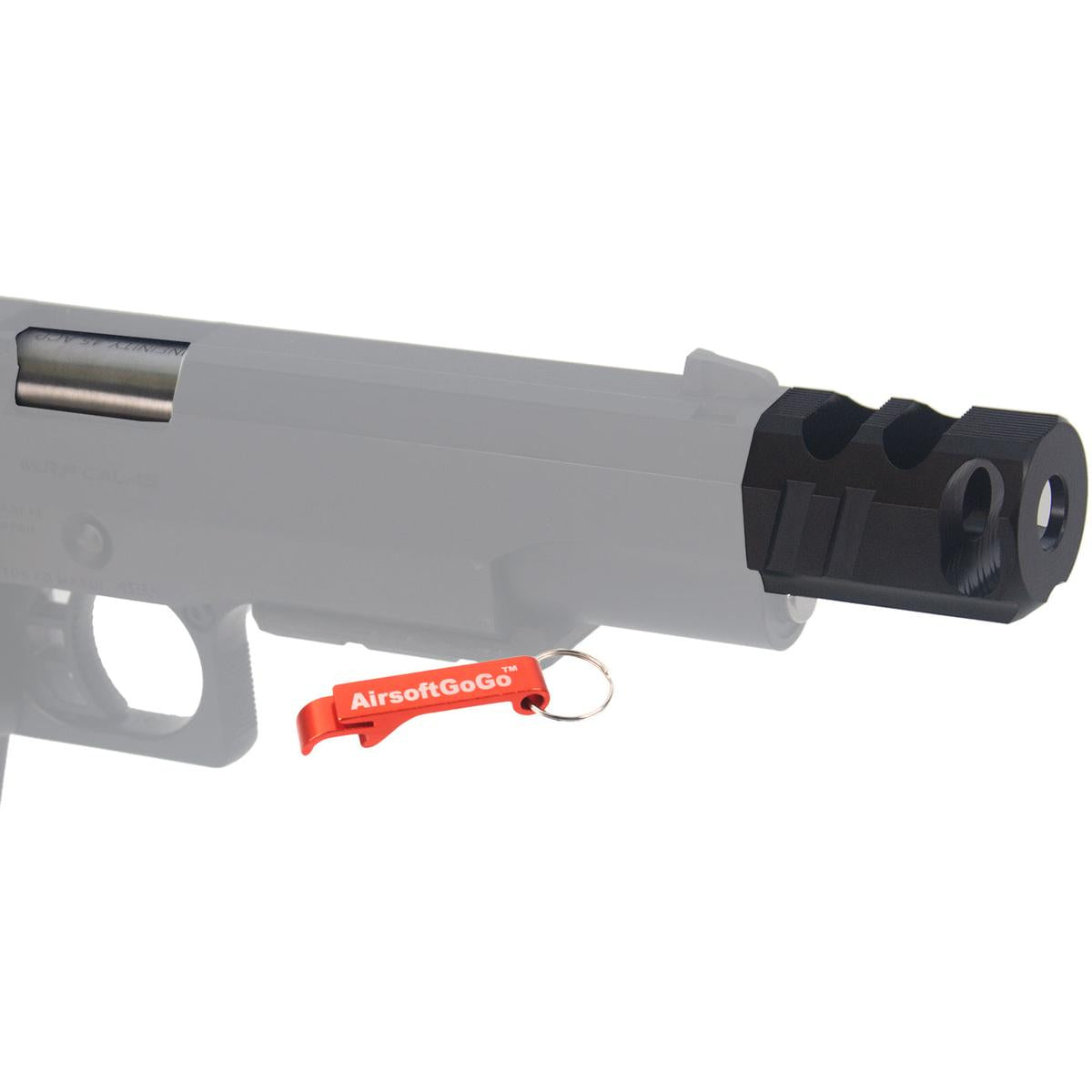 マルイ ハイキャパ5.1用カスタム ステンレス鋼製アウターバレル & 銅製コンペンセイターセット (ブラック)-AIRSOFT GOGO エアガン・サバゲー用品通販
