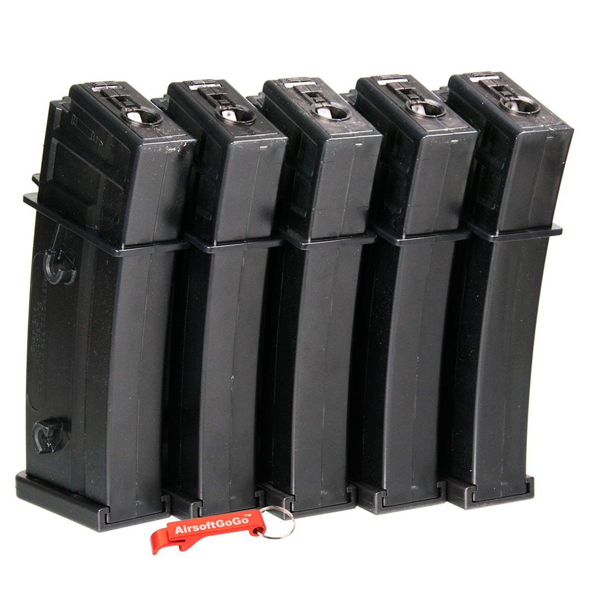 マルイ / King Arms 電動ガンG36シリーズ用 470連マガジン (5本入り、ブラック)-AIRSOFT GOGO エアガン・サバゲー用品通販
