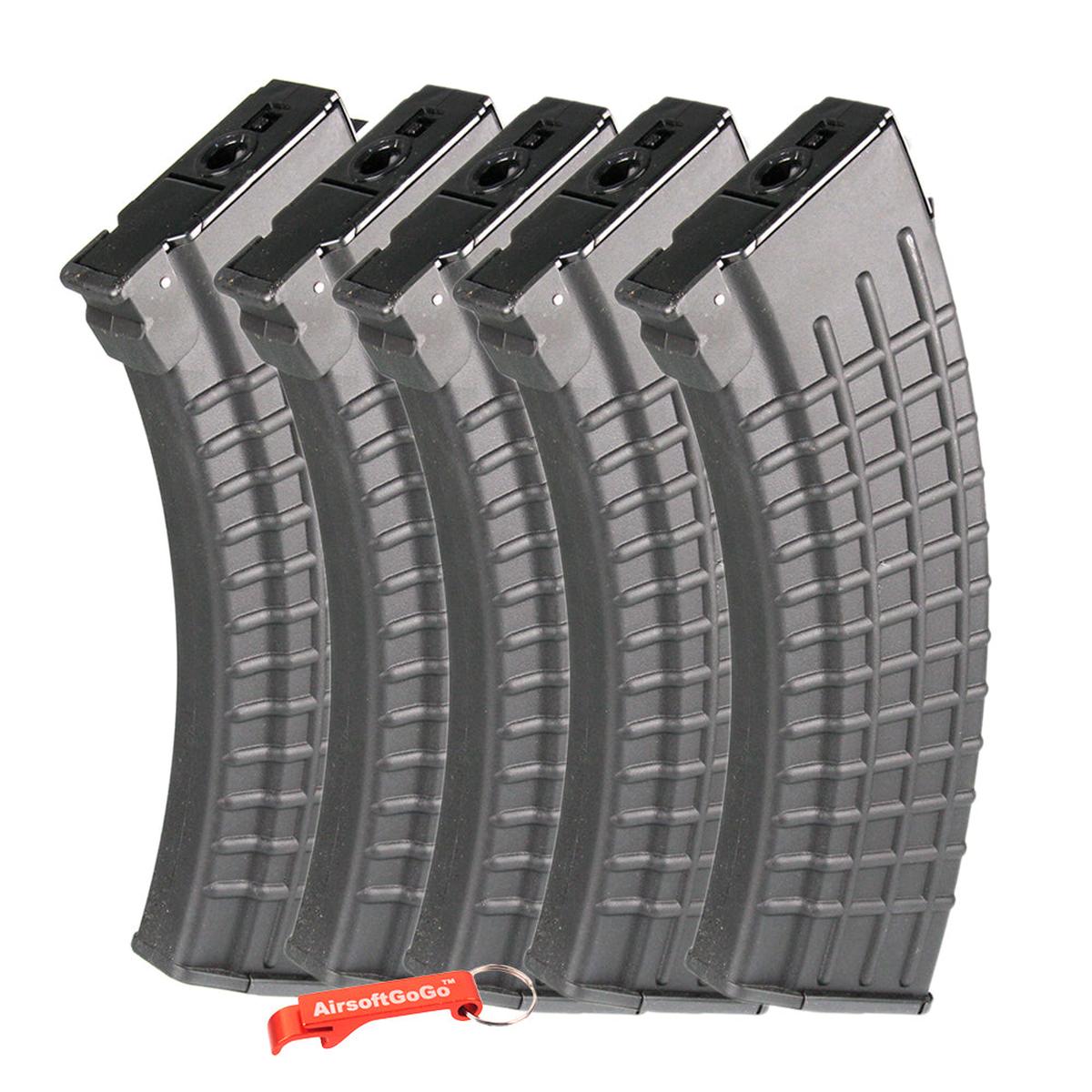 マルイ / King Arms 電動ガンM4 用 450連 ハイキャパマガジン (5本入り、ダークアース色)-AIRSOFT GOGO エアガン・サバゲー用品通販