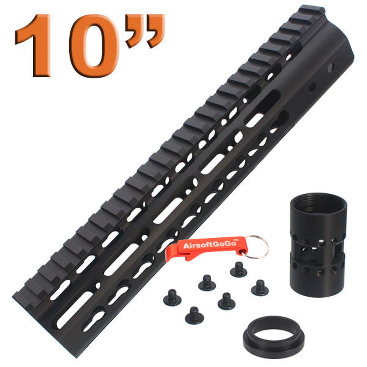 マルイ M4 MWS シリーズGBB用CNC アルミ 10インチ キーモッドレールハンドガード-AIRSOFT GOGO エアガン・サバゲー用品通販