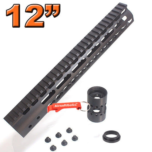 マルイ M4 MWS シリーズGBB用CNC アルミ 12インチ キーモッドレールハンドガード-AIRSOFT GOGO エアガン・サバゲー用品通販