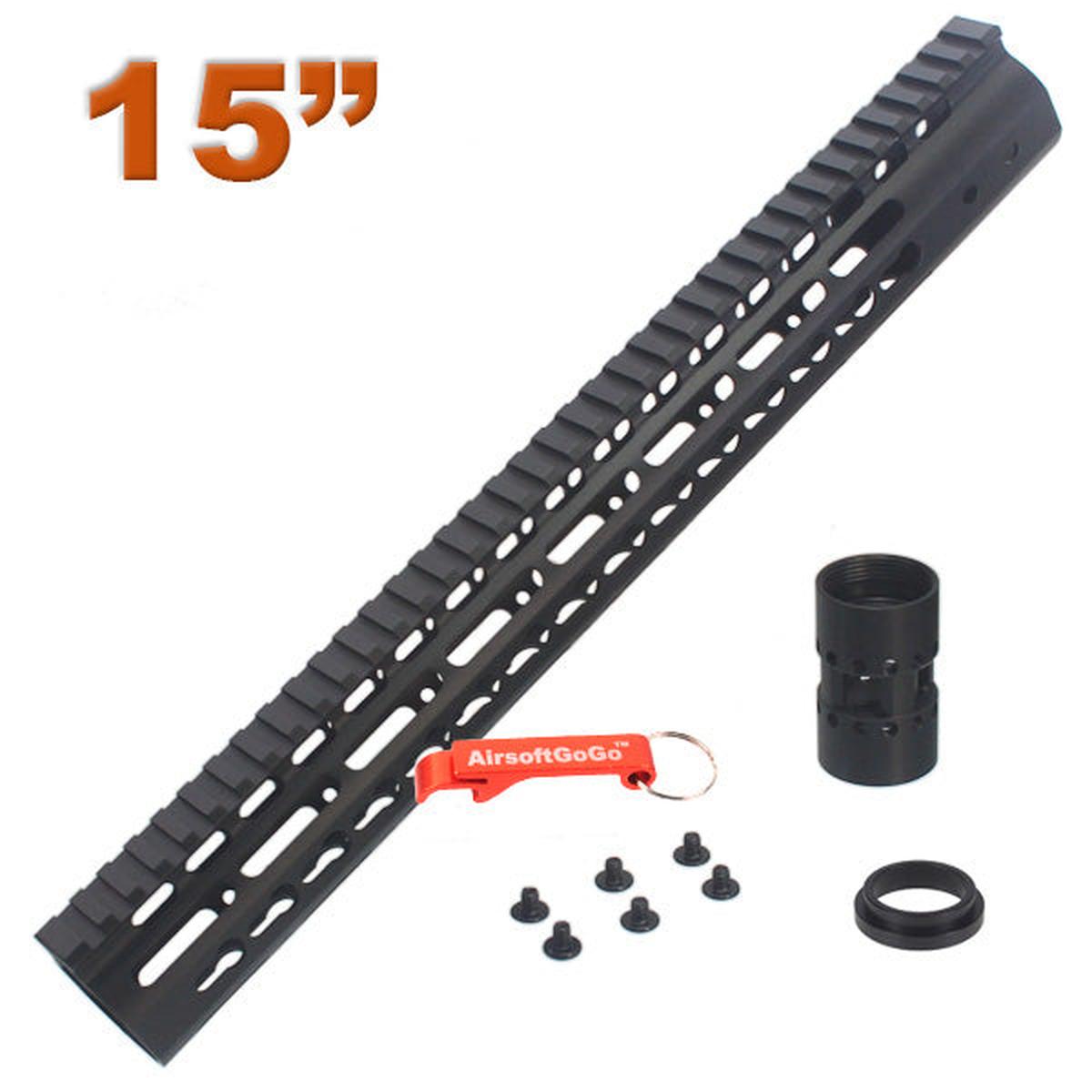 マルイ M4 MWS シリーズGBB用CNC アルミ 15インチ キーモッドレールハンドガード-AIRSOFT GOGO エアガン・サバゲー用品通販
