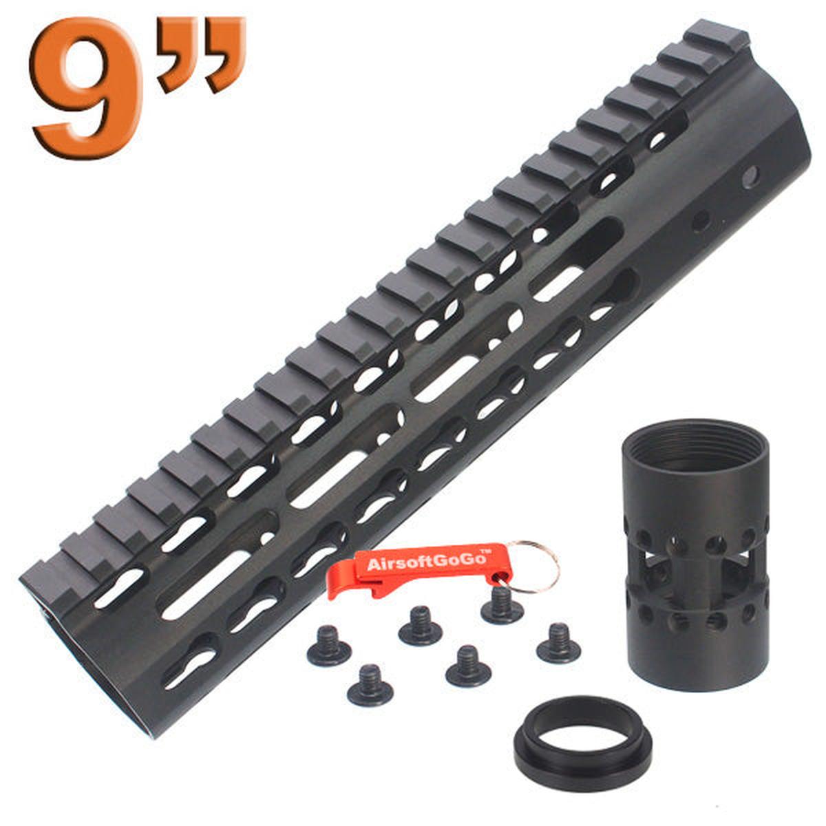 マルイ M4 MWS シリーズGBB用CNC アルミ 9インチ キーモッドレールハンドガード-AIRSOFT GOGO エアガン・サバゲー用品通販