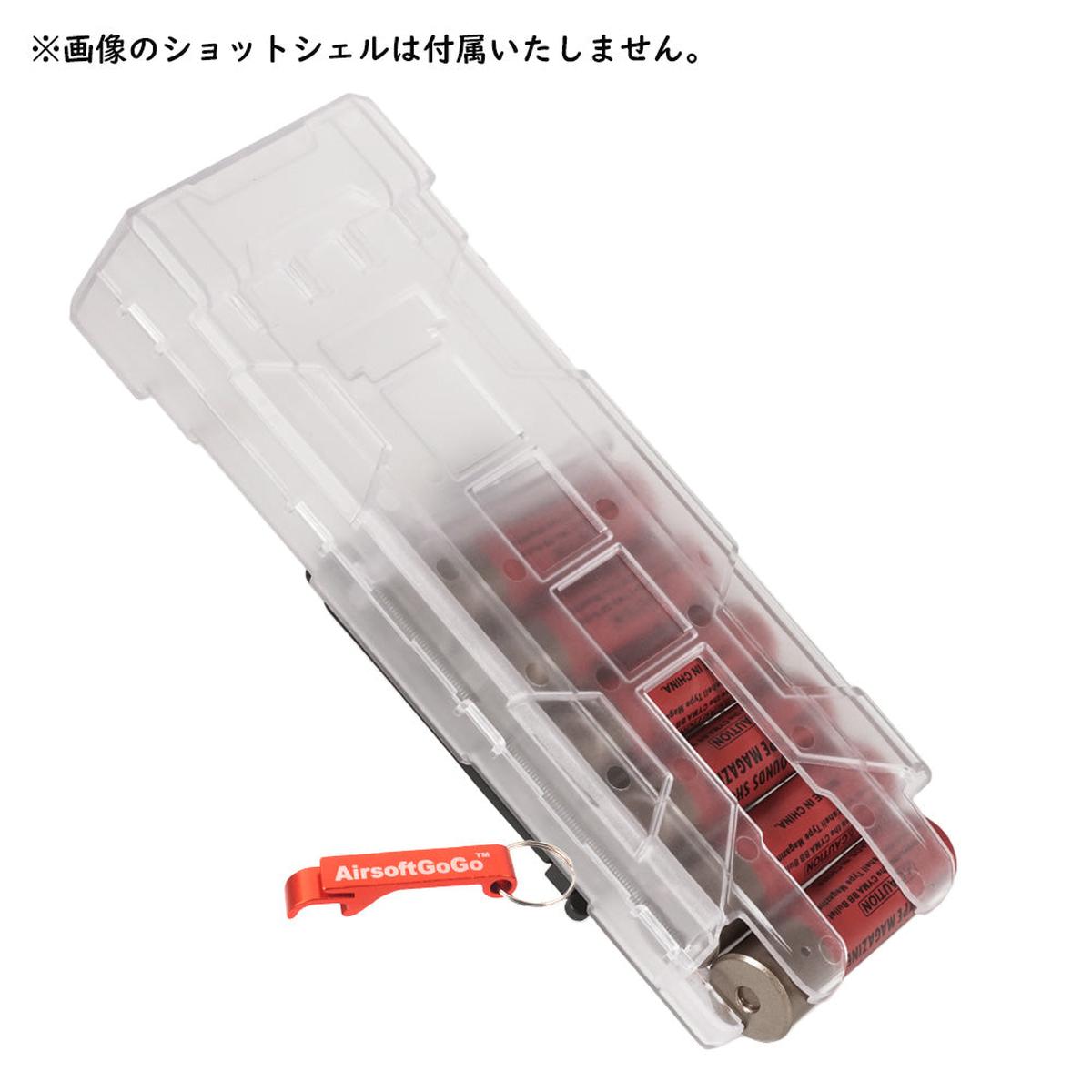 マルイ M870用 10本 シェル 収納 ショットマガジンシェル ポーチ MOLLEキャリアホルダー (透明)-AIRSOFT GOGO エアガン・サバゲー用品通販