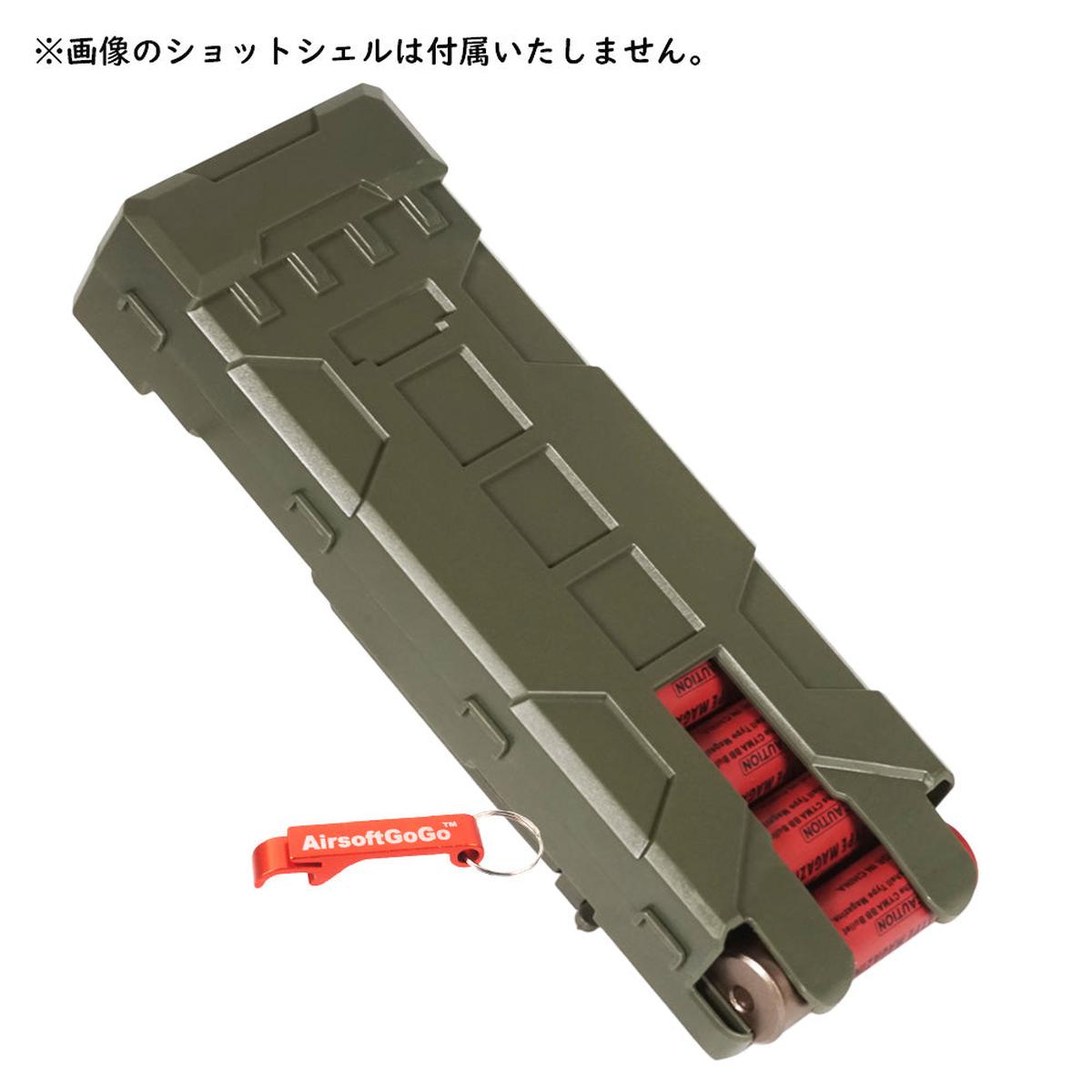 マルイ M870用 10本 シェル 収納 ショットマガジンシェル ポーチ MOLLEキャリアホルダー (オリーブドレープ)-AIRSOFT GOGO エアガン・サバゲー用品通販