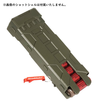 マルイ M870用 10本 シェル 収納 ショットマガジンシェル ポーチ MOLLEキャリアホルダー (オリーブドレープ)-AIRSOFT GOGO エアガン・サバゲー用品通販