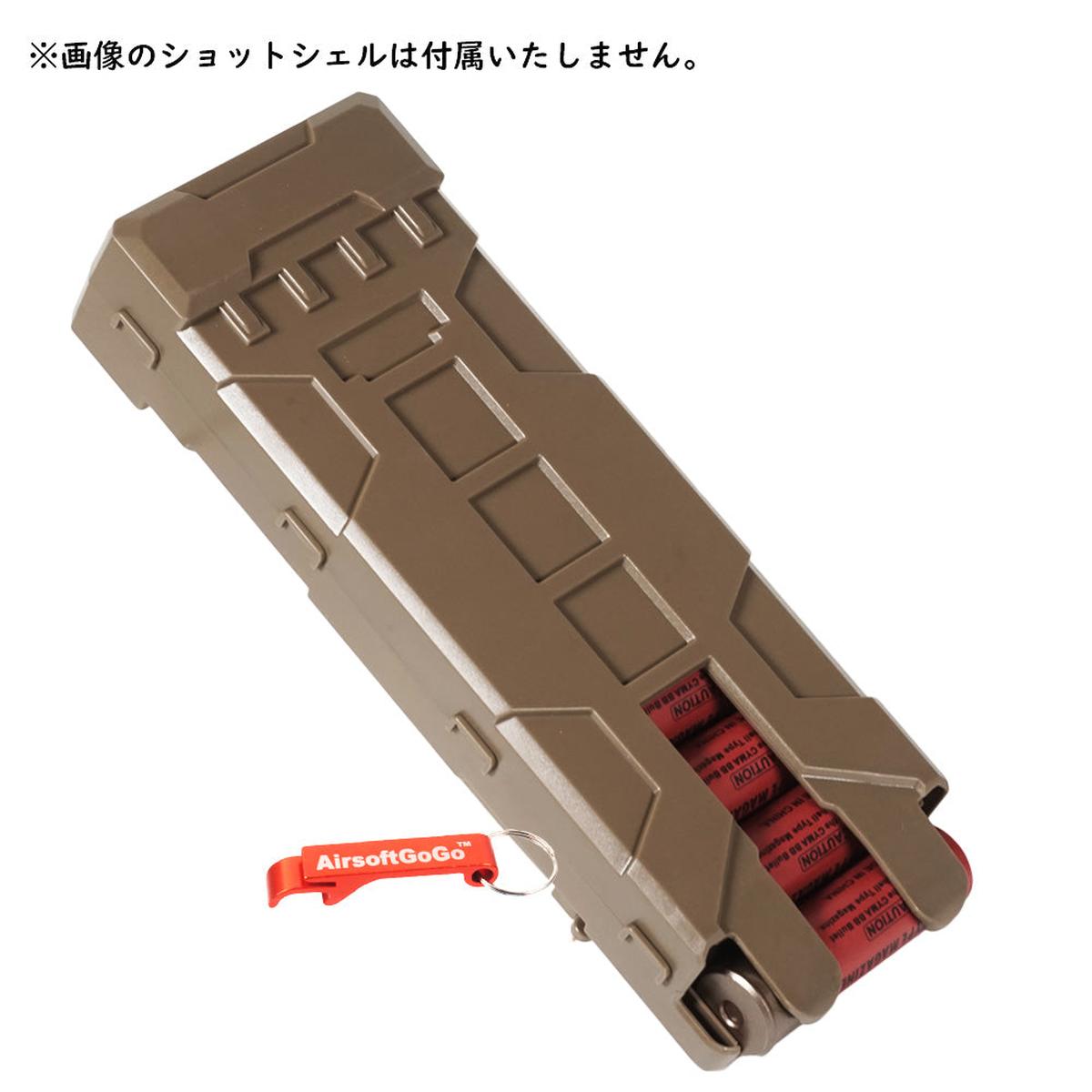 マルイ M870用 10本 シェル 収納 ショットマガジンシェル ポーチ MOLLEキャリアホルダー (タン)-AIRSOFT GOGO エアガン・サバゲー用品通販