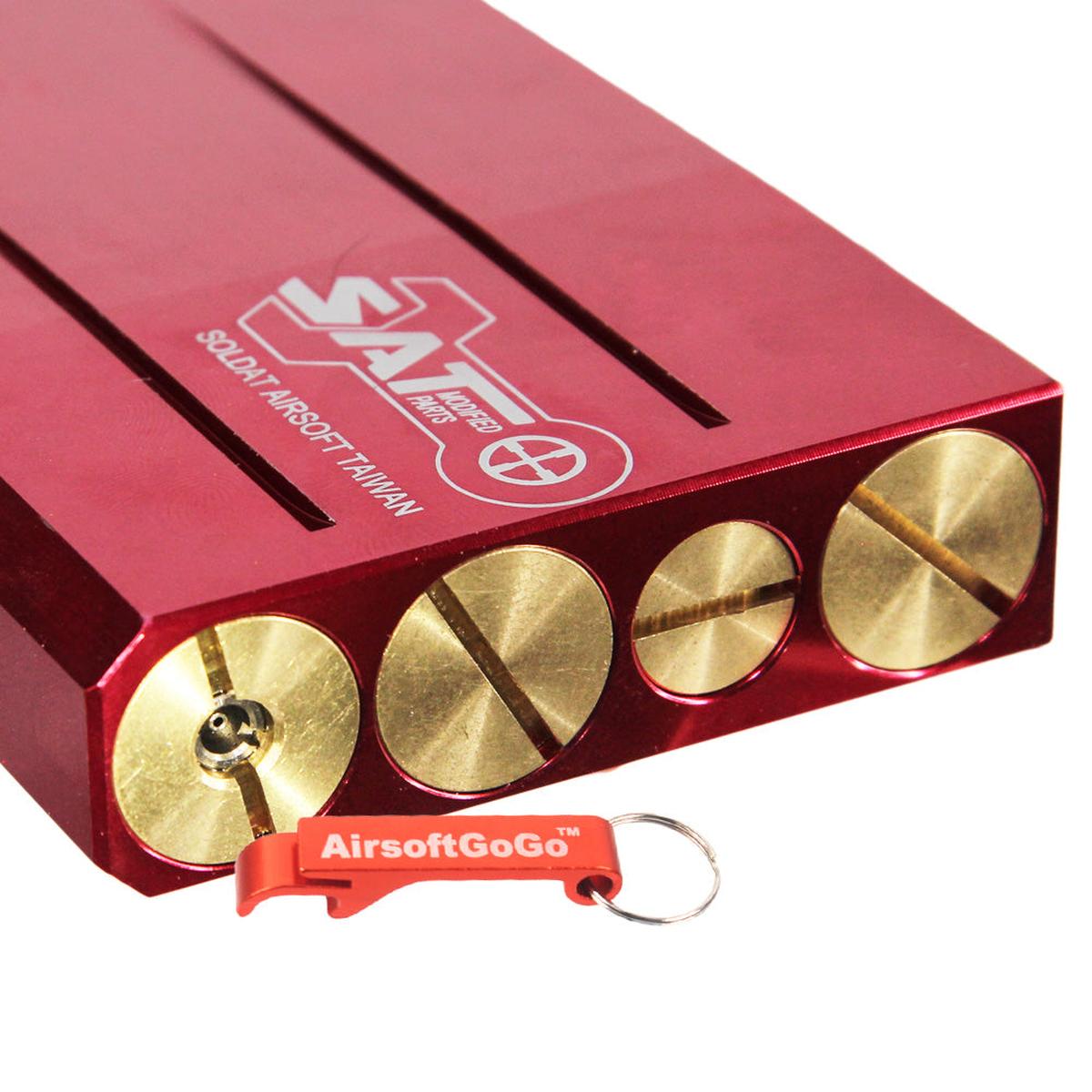 マルイ M870ショットガン用SAT CO2ガスタンク (赤)-AIRSOFT GOGO エアガン・サバゲー用品通販
