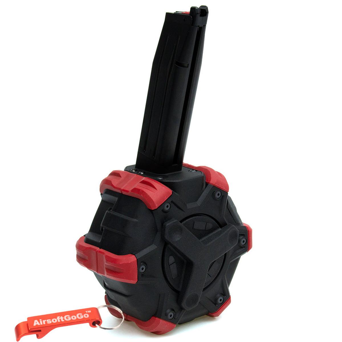 マルイ / WE-Tech / AW ハイキャパシリーズGBB用 ARMORER WORKS 350連ドラムマガジン (ブラック)-AIRSOFT GOGO エアガン・サバゲー用品通販