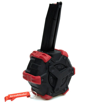 マルイ / WE-Tech / AW ハイキャパシリーズGBB用 ARMORER WORKS 350連ドラムマガジン (ブラック)-AIRSOFT GOGO エアガン・サバゲー用品通販