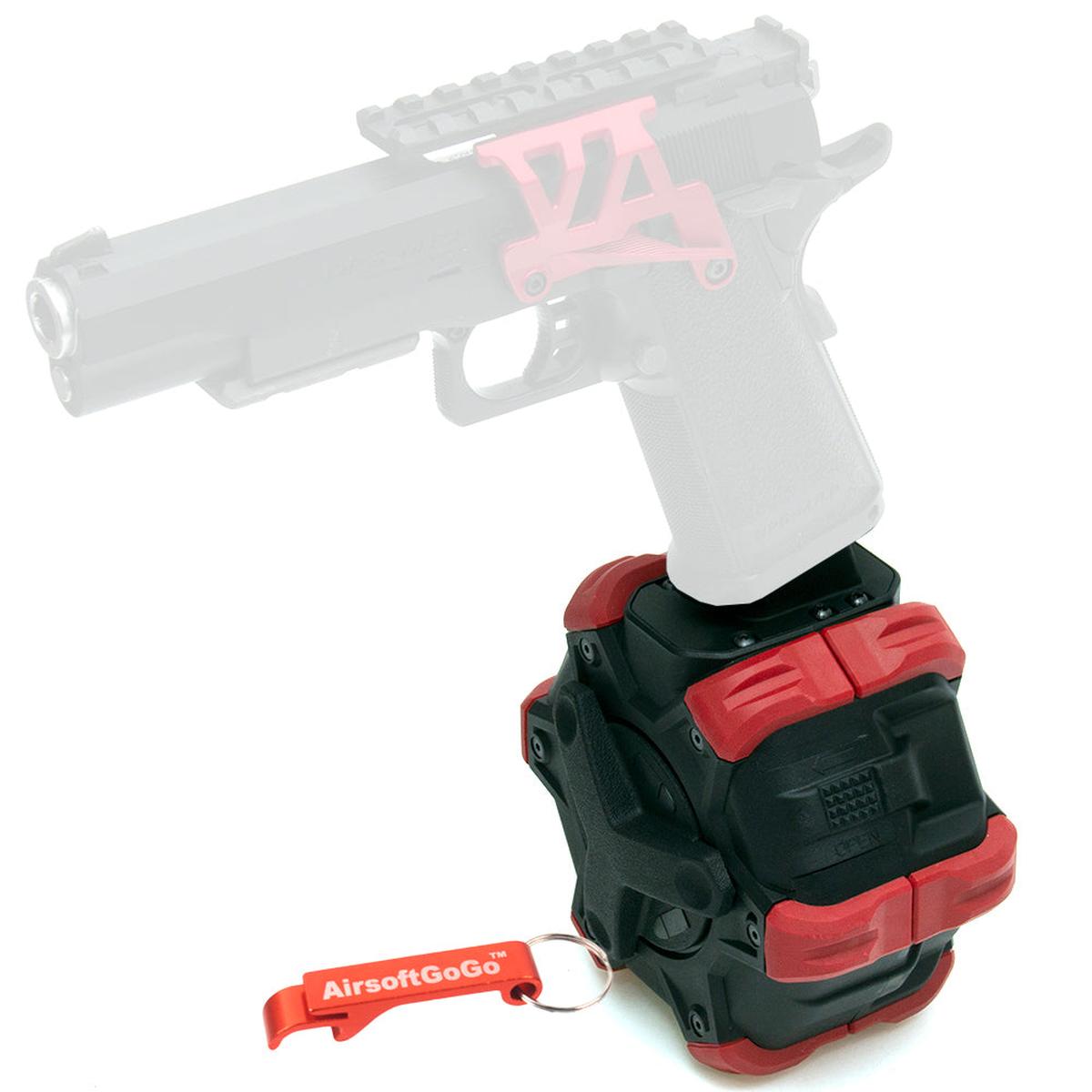 マルイ / WE-Tech / AW ハイキャパシリーズGBB用 ARMORER WORKS 350連ドラムマガジン (ブラック)-AIRSOFT GOGO エアガン・サバゲー用品通販