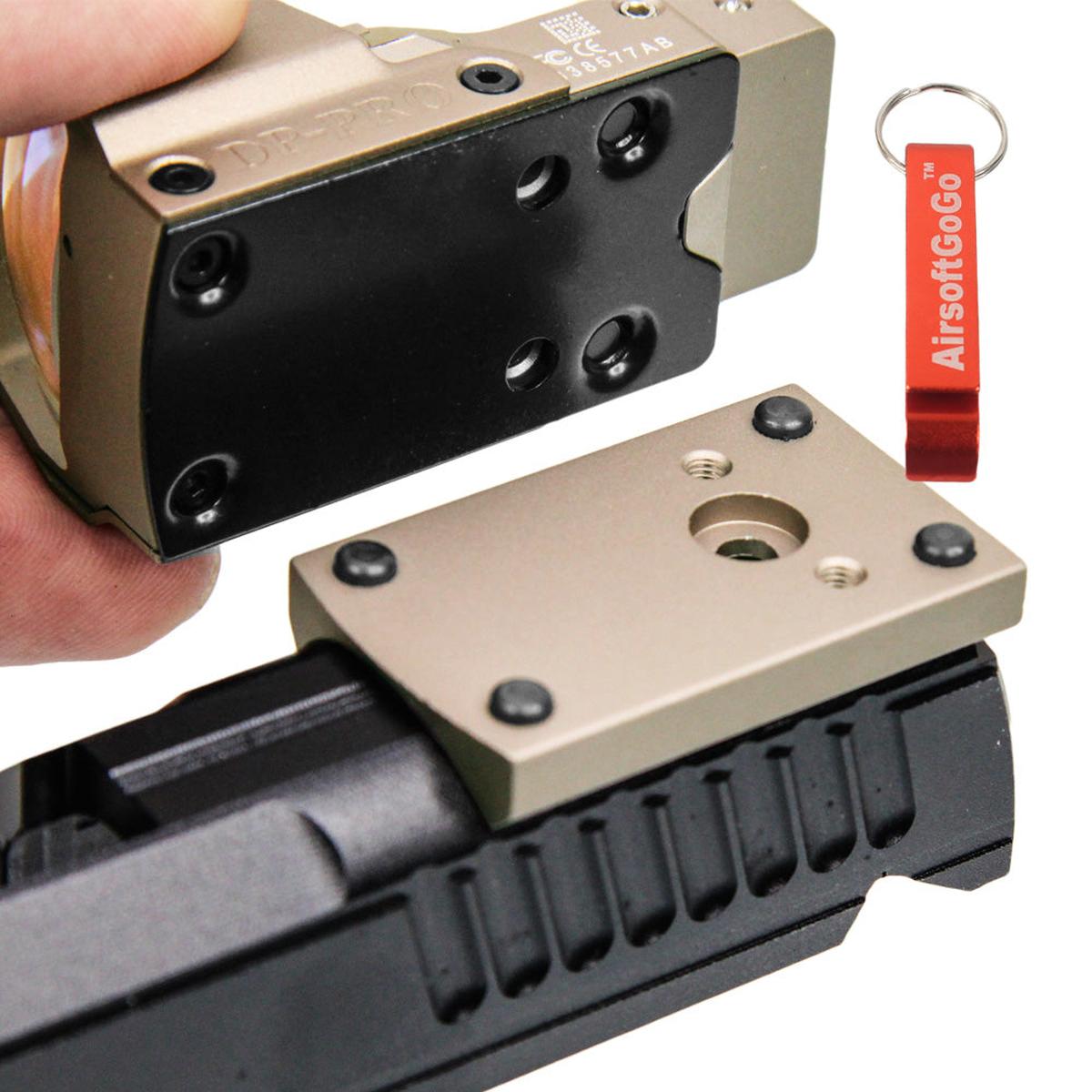 マルイ製Hi-Capa 5.1 G17 G18c & WE製G17 G18c G19 G23 G34 G35対応 PROレッドドットレプリカ 20ｍｍレイル用マウント付き (砂岩色)-AIRSOFT GOGO エアガン・サバゲー用品通販
