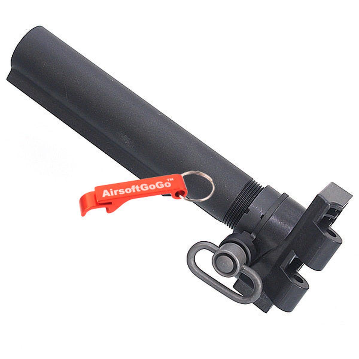マルイ/Classic Army/JG製G36用M4ストック QDスリングスイベル アダプター ストックパイプ付 (黒)-AIRSOFT GOGO エアガン・サバゲー用品通販