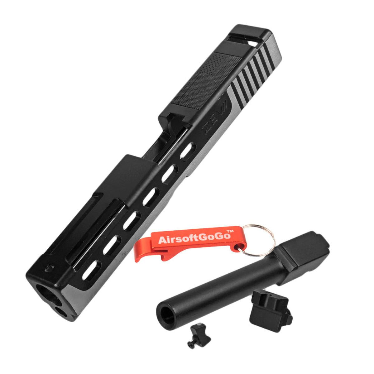 マルイG17 ガスブローバックガン用カスタムスライド ZEVタイプ (黒色) タイプ 2-AIRSOFT GOGO エアガン・サバゲー用品通販