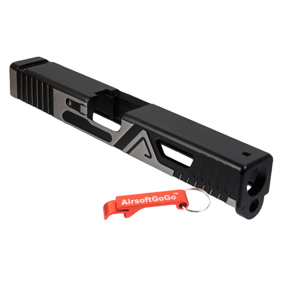 マルイG17ガスブローバック用カスタムスライド (黒色スライド・バレル)-AIRSOFT GOGO エアガン・サバゲー用品通販