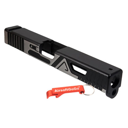 マルイG17ガスブローバック用カスタムスライド (黒色スライド・バレル)-AIRSOFT GOGO エアガン・サバゲー用品通販