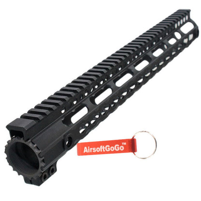 マルイ/G&P/ICS M4シリーズ SR16/SR25 電動ガン用15"KEYMODハンドガードシステム （黑色）-AIRSOFT GOGO エアガン・サバゲー用品通販
