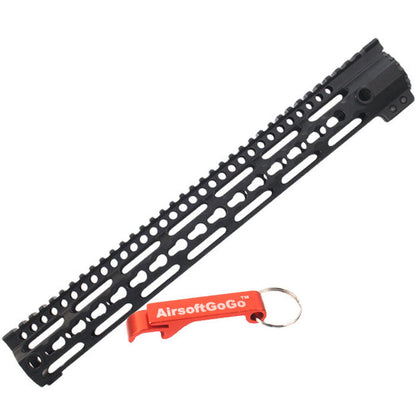 マルイ/G&P/ICS M4シリーズ SR16/SR25 電動ガン用15"KEYMODハンドガードシステム （黑色）-AIRSOFT GOGO エアガン・サバゲー用品通販