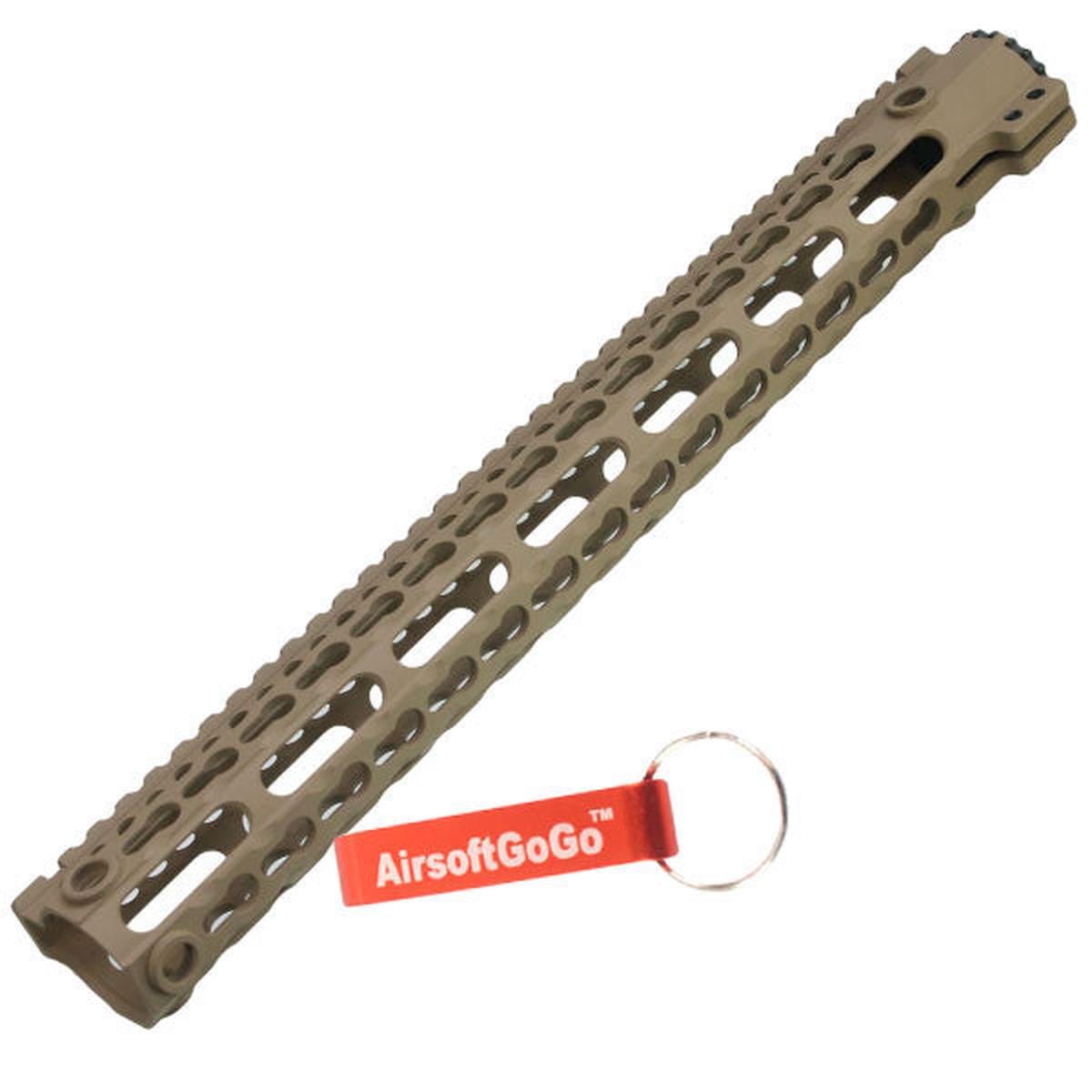 マルイ/G&P/ICS M4シリーズ SR16/SR25 電動ガン用15"KEYMODハンドガードシステム （ダークアース色）-AIRSOFT GOGO エアガン・サバゲー用品通販