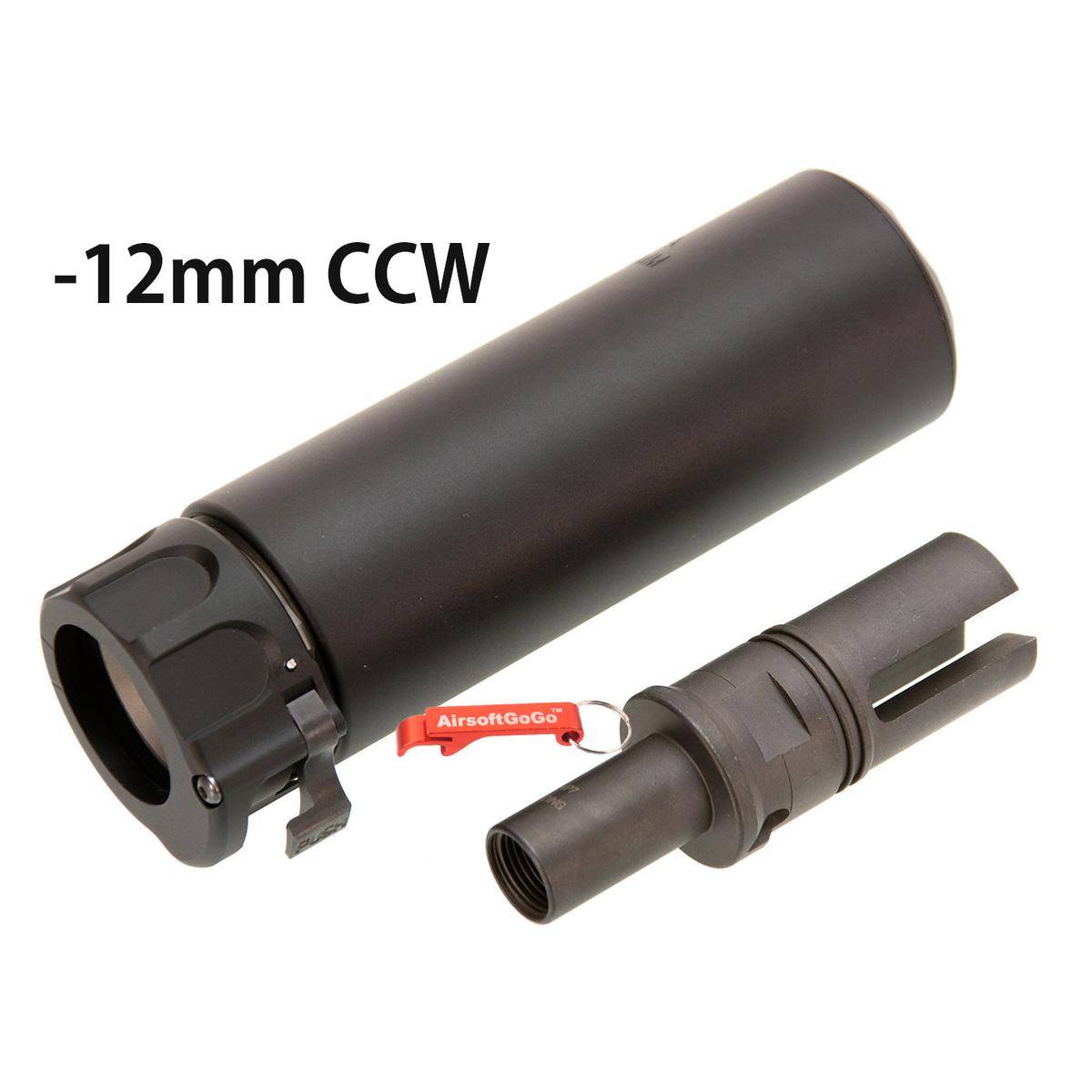 マルイMP7 GBB用 SOCOM 46 MINIタイプ サプレッサー 逆12mm フラッシュハイダー付 (ブラック)-AIRSOFT GOGO エアガン・サバゲー用品通販