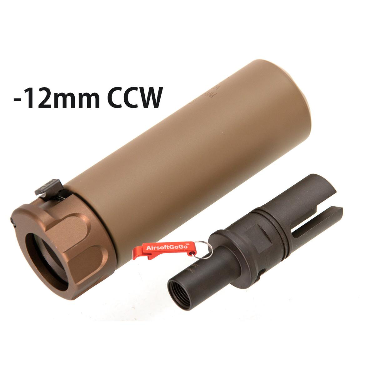 マルイMP7 GBB用 SOCOM 46 MINIタイプ サプレッサー 逆12mm フラッシュハイダー付 (ダークアース色)-AIRSOFT GOGO エアガン・サバゲー用品通販