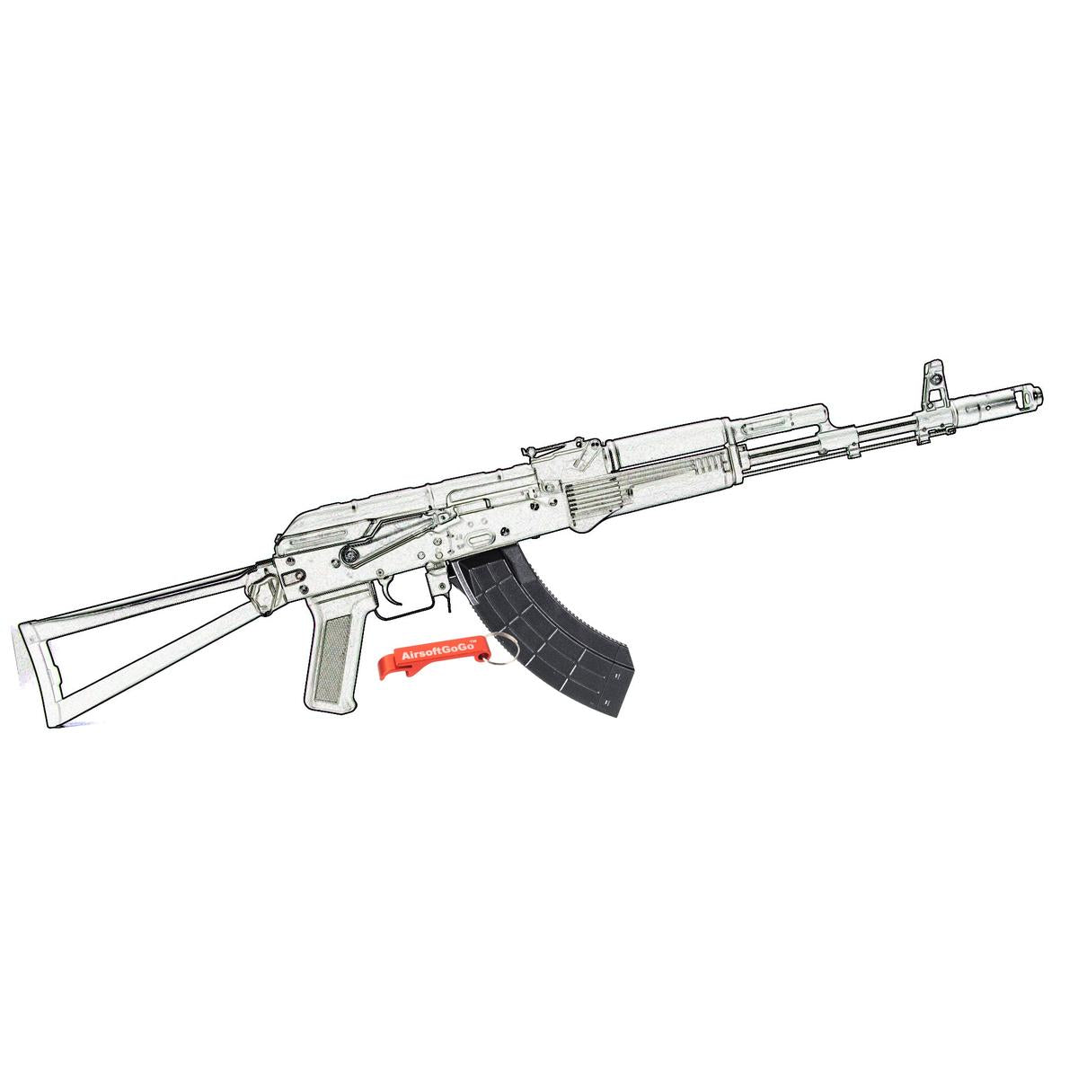 マルイスタンダードAK電動ガン用Battle Axe 1000連フラッシュ スピード マガジン (ブラックカラー)-AIRSOFT GOGO エアガン・サバゲー用品通販