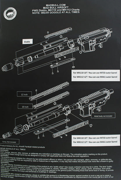 M4電動ガン用PWS MK112 レイルハンドガード（タン）