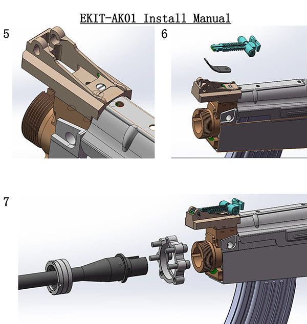 M4 conversion kit for VFC/D-BOYS AKS74 electric gun