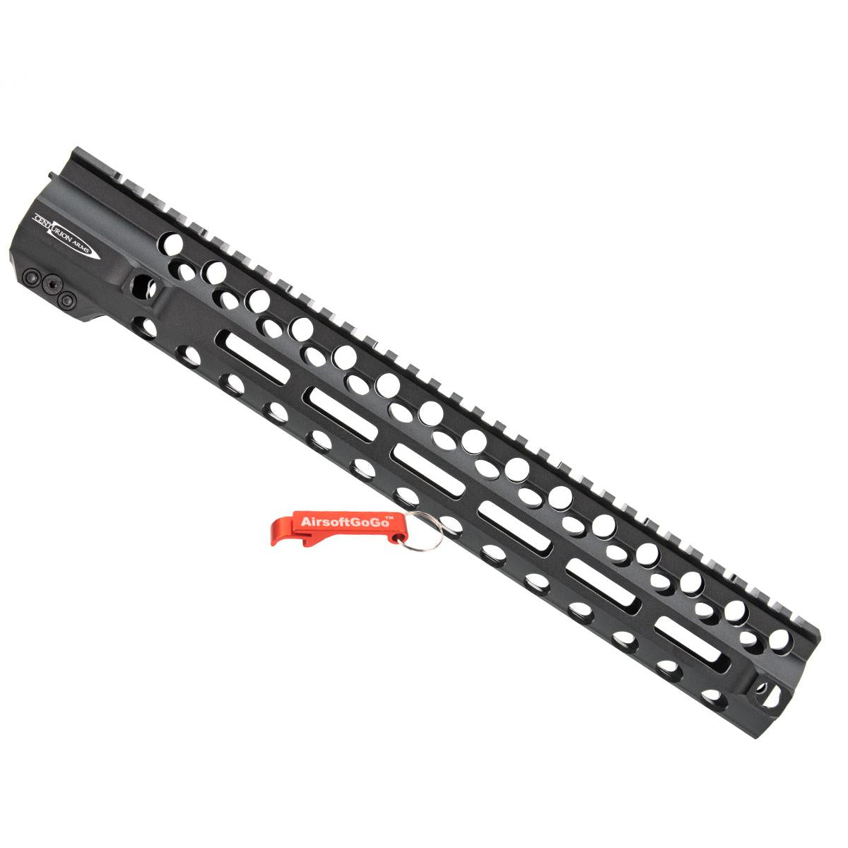 PTW/AEG/GBB M4用 13.5インチ 【PTS, Centurion Arms】RAS M-LOKレール ハンドガード (ブラック)-AIRSOFT GOGO エアガン・サバゲー用品通販