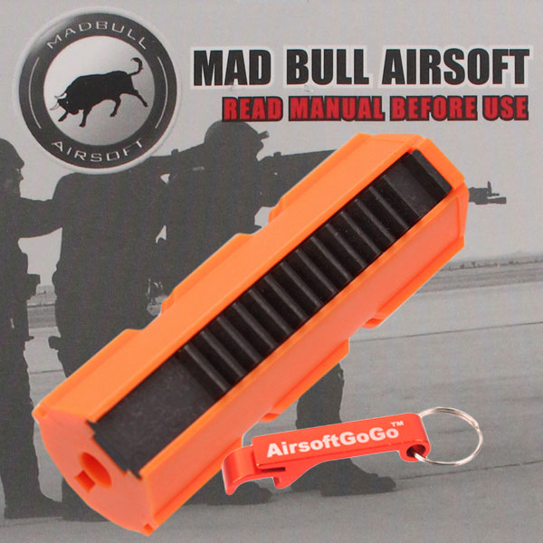 Ver.2/3 Madbull Orange Polymer Piston for Electric Gun Mecha Box (MIM Metal Full Teeth)