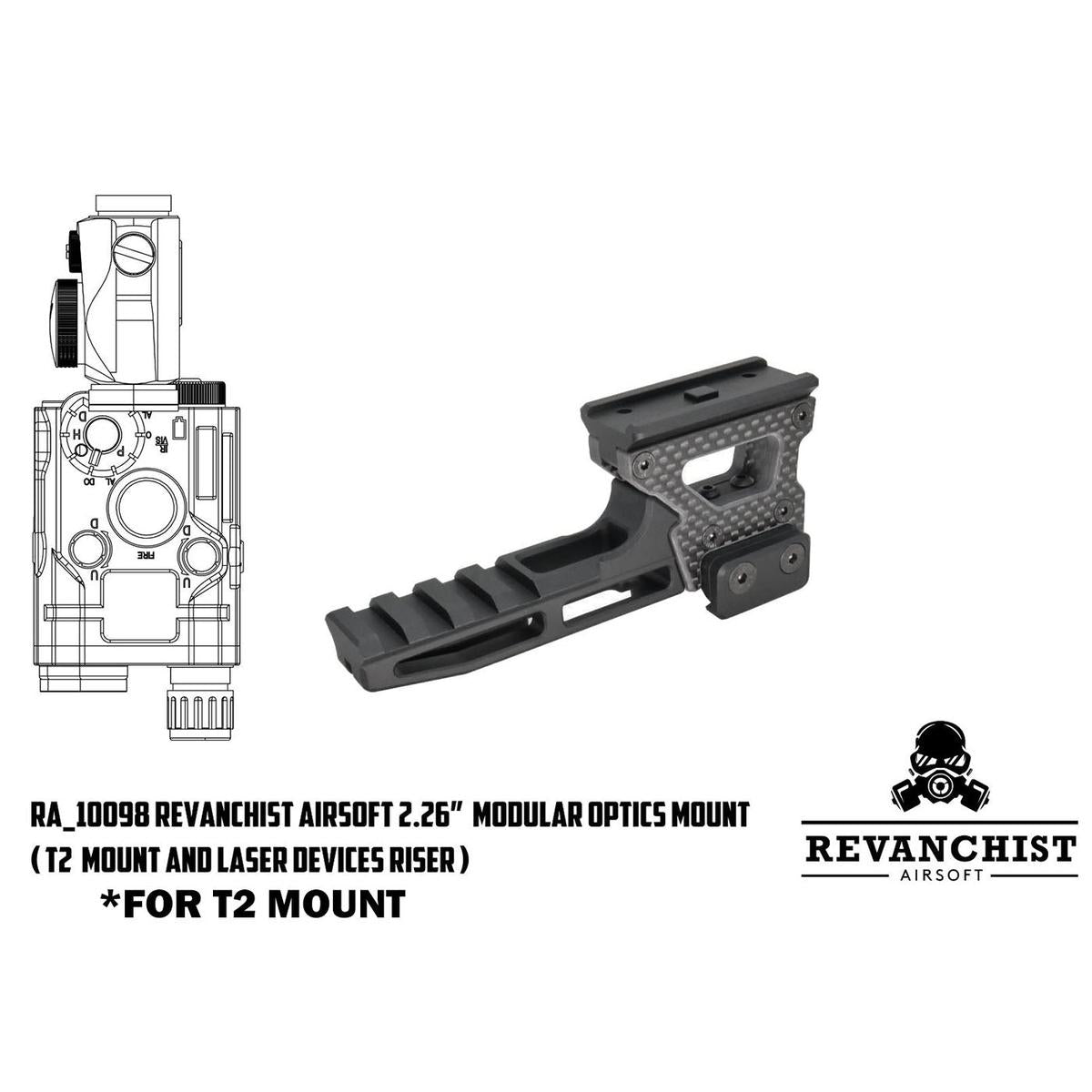Revanchist Airsoft 2.26インチ モジュラー光学系マウント - T2/両用