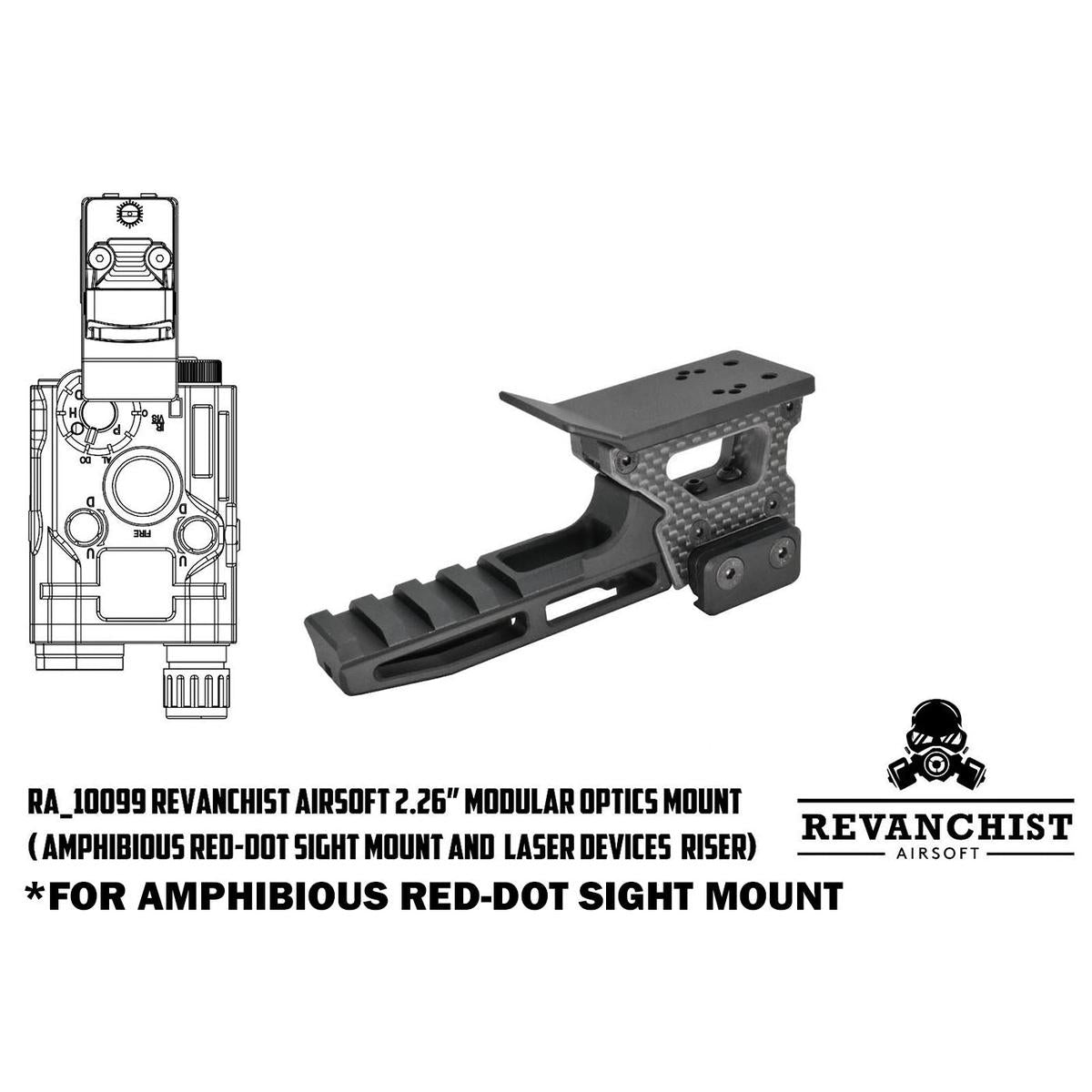 Revanchist Airsoft 2.26インチ モジュラー光学系マウント - T2/両用
